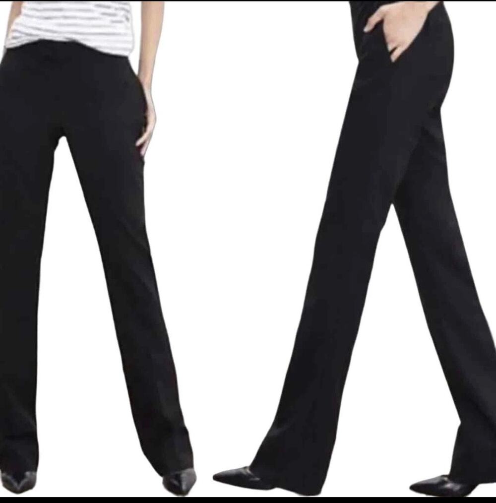 Banana Republic The Martin Fit Sz 8 short women’s black dress pants euc